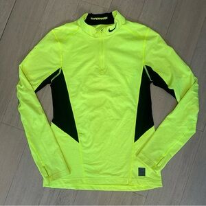 Nike Men's Hyperwarm Dri-Fit Long Sleeve Quarter Zip Yellow & Black Shirt